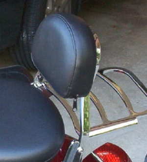 Mini Backrest and Pad. (Square Sissy Bar) / Backrest Mounting hardware is required.